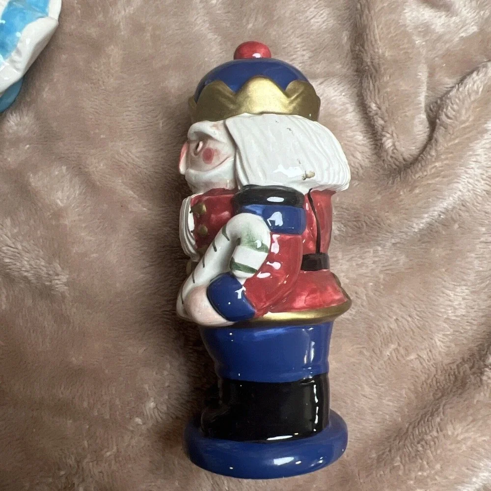 Fitz Floyd Vintage 1992 Nutcracker and Girl Salt and Pepper Shakers Set Blue Red